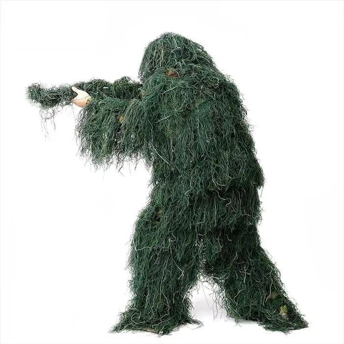 Combinaison ghillie 5 en 1 camouflage herbe sèche - Tenue jungle pêche photographie observation