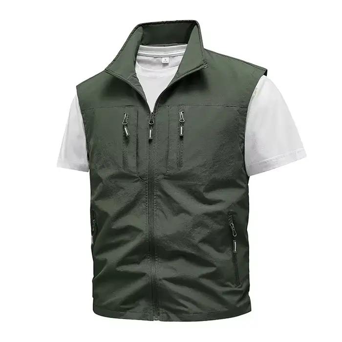 Veste de pêche sans manches homme été mesh multi-poches pour outils extérieur 5XL