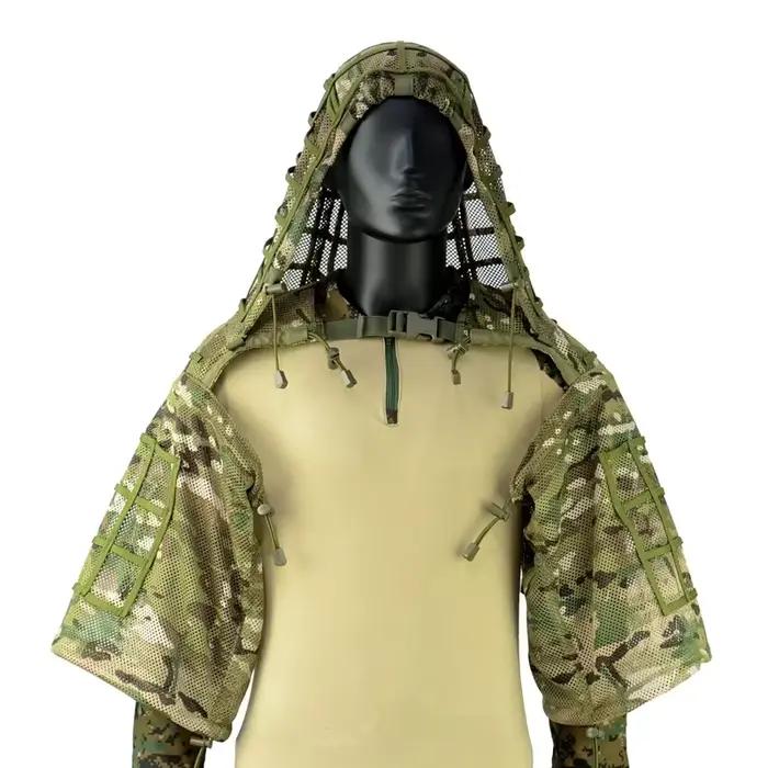 Manteau Ghillie mesh tactique sniper 3D - vêtement camouflage respirant chasse tir pêche extérieur