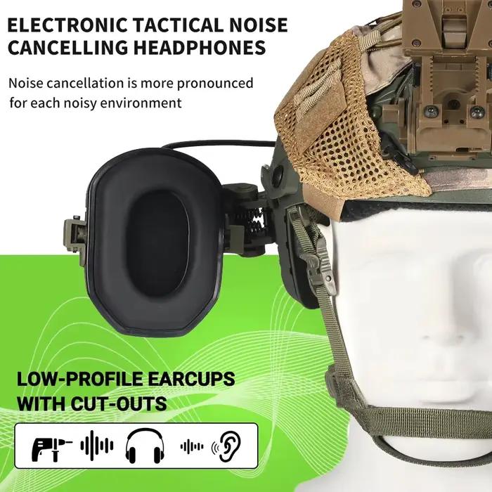 Casque avec protections auditives électroniques pour tir pêche sportive, réduction bruit active