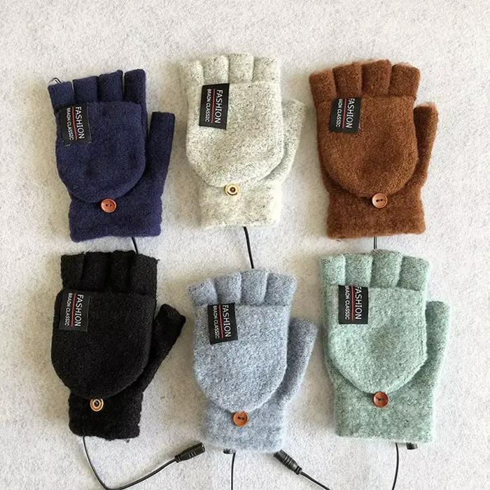 Gants chauffants USB unisex pêche hiver - Gants électriques chauffants pour pêche en extérieur