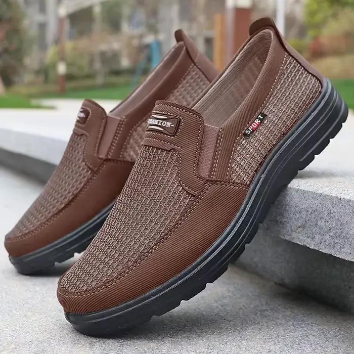 Chaussures de pêche homme printemps en toile avec semelle souple pour pêche confortable en étang