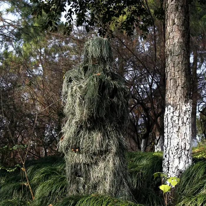 Ensemble Ghillie camouflage 5 pièces avec sac - tenue bois homme femme chasse pêche extérieur