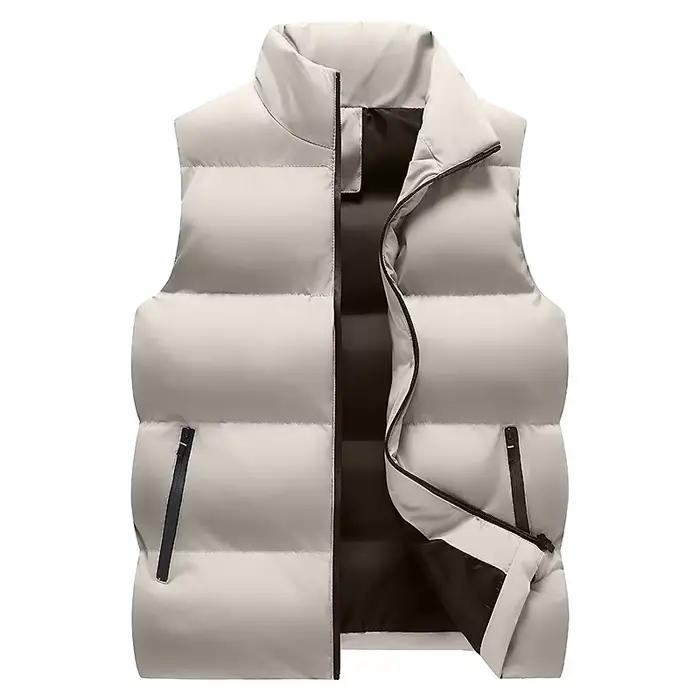 Veste sans manches chaude homme hiver en coton épais, coupe-vent et décontractée