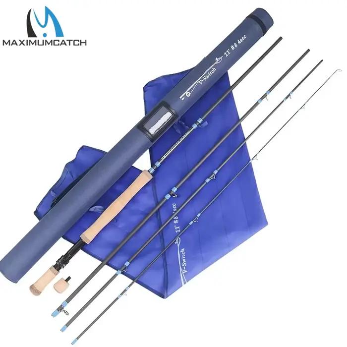 Canne Euro Nymphing MAXCATCH 9'-11'6'' 2-9WT carbone action rapide pêche nymphe truite tube rigide