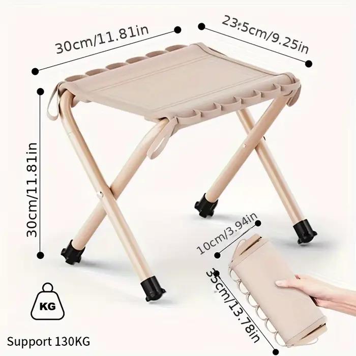 Tabouret suspendu pliable capacité 286.6lbs léger pour pêche camping chaise portable