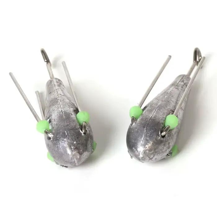Plombs de pêche lumineux 50g-110g avec perle résistants pour technique drop shot et connecteur hameçon