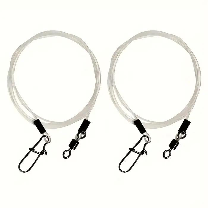 12 bas de ligne fluorocarbone avec émerillons tournants 360° pour pêche brochet, black bass mer et eau douce