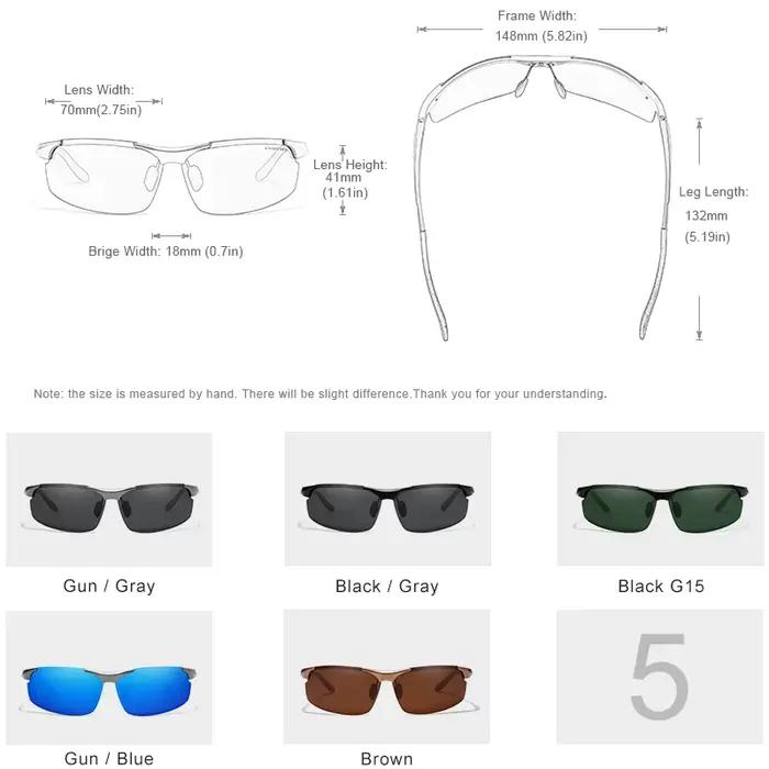 Lunettes de soleil polarisées KINGSEVEN pour pêche en mer - Verres miroir aluminium aviation qualité premium