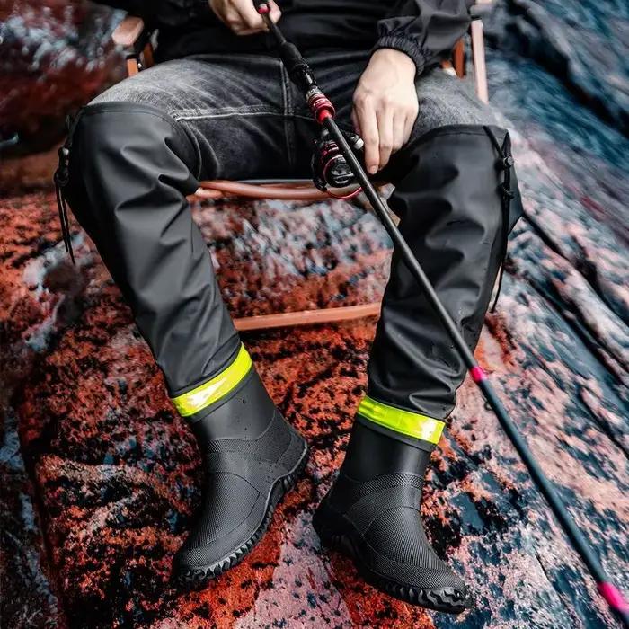 Bottes de pluie hautes tendance pour couple pêche extérieure imperméables anti-dérapantes longue durée