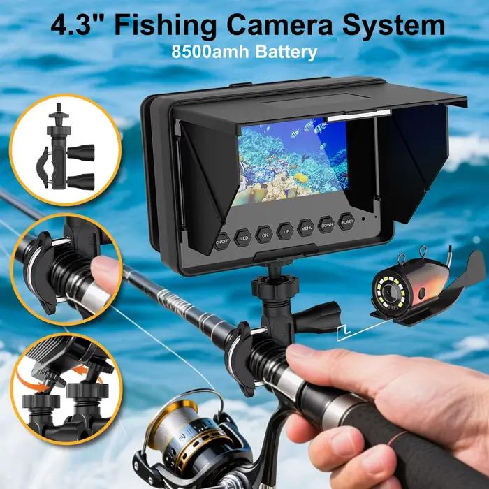 Caméra de pêche sous-marine 1080P HD avec écran LCD 4.3 pouces et batterie 8500mAh pour bateau