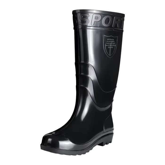 Bottes de pluie hautes renforcées pour homme - Chaussures PVC anti-dérapantes pour chantier durable