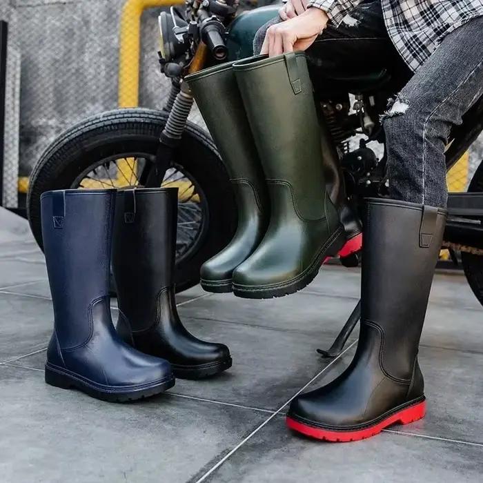 Bottes de pêche homme économiques sans lacets antidérapantes résistantes jardin extérieur