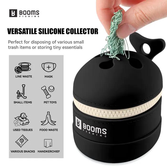Sac de rangement portable en silicone pour déchets de pêche - Accessoire de pêche et camping écologique