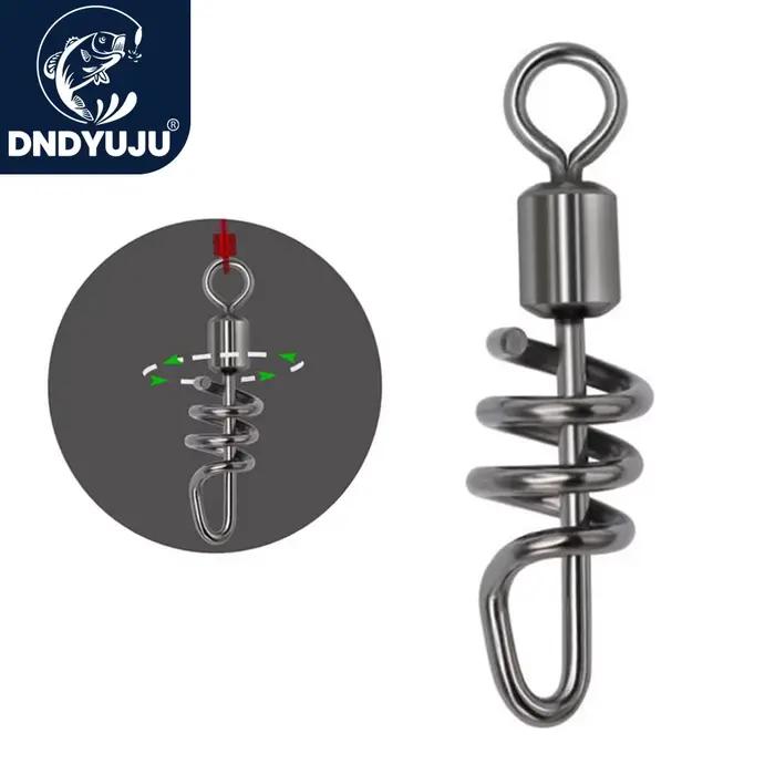DNDYUJU 20 à 100 pièces de roulement à émerillon pêche avec clip vissé acier inoxydable pour