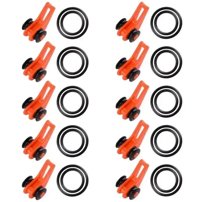 Porte-hameçons silicone canne pêche 10 pièces - Anneaux fixation appâts leurres sécurisée
