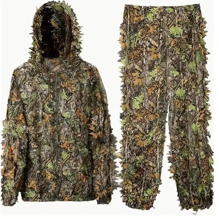 Combinaison camouflage 3D pêche - Tenue polyvalente saisons pêche photographie
