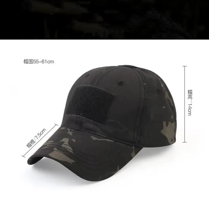 Casquette baseball camouflage tactique homme - Chapeau CP ajustable Velcro pour pêche et outdoor