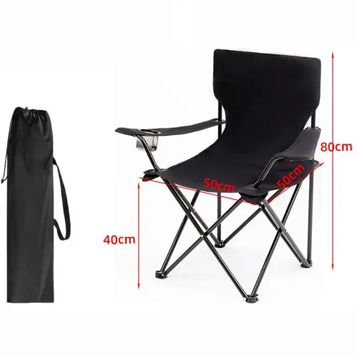Chaise pliable de camping et plage avec accoudoirs - Accessoire pêche portable et confortable