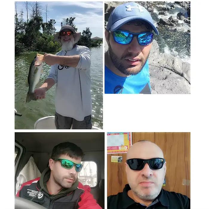 Lunettes de pêche polarisées classiques UV400 pour hommes conduite randonnée protection solaire optimale