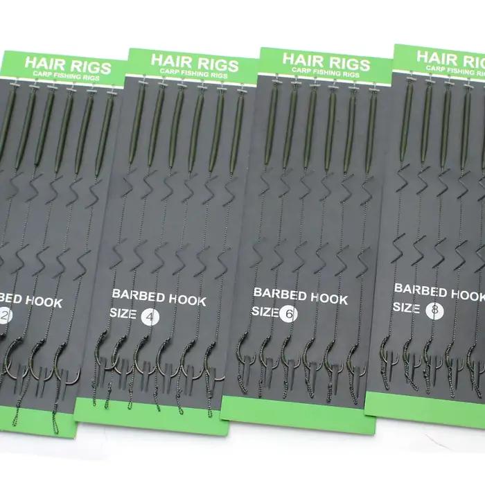 Leader hair rigs pour pêche carpe avec ligne tressée - Montages prêts pour bouillettes et feeder fishing