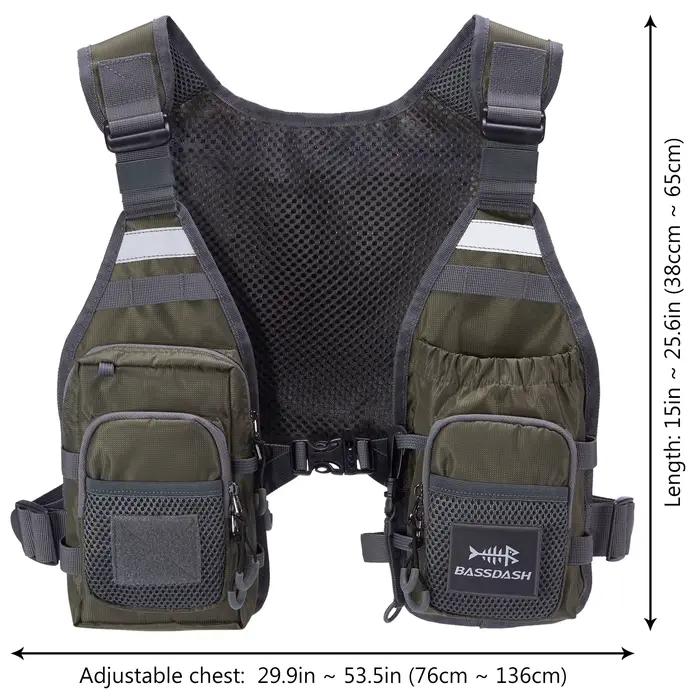 Veste de pêche à la mouche ultra légère Bassdash FV08 pour homme et femme, pack poitrine portable