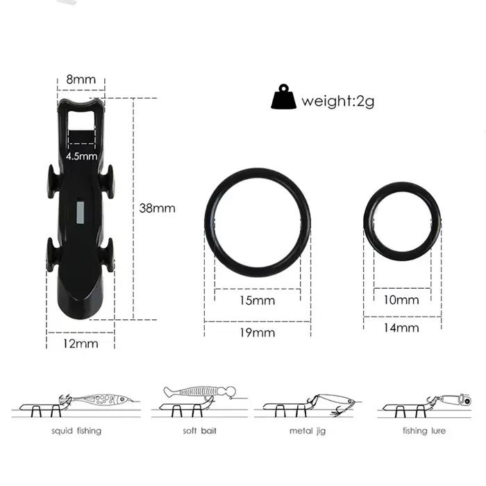 Porte-leurres magnétique pour canne à pêche 5 pièces, support de sécurité pour hameçons et leurres