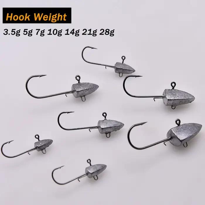 Têtes de pêche Triangle Head NED Hooks 3.5g à 28g pour leurres souples et jigging
