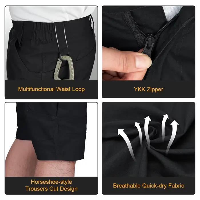 Short tactique pêche IDOGEAR homme séchage rapide multi-poches stretch randonnée vélo été