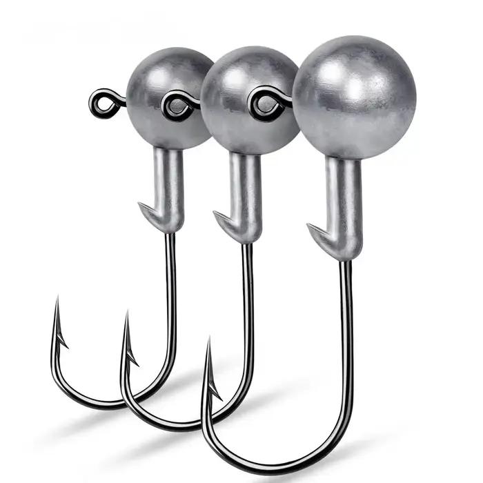 Têtes plombées jig de 1g à 20g pour pêche aux leurres - Hameçons jig pour leurres durs et souples