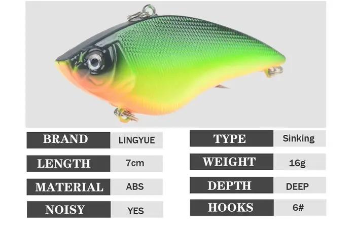 Leurre de pêche VIB dur 7cm 16g pour brochet perche, appât artificiel avec hameçons triple