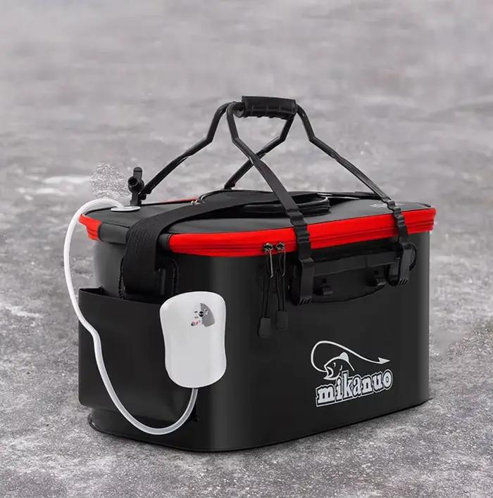 Seau pliable EVA pour pêche et conservation poissons vivants en randonnée et camping usage multiple robuste
