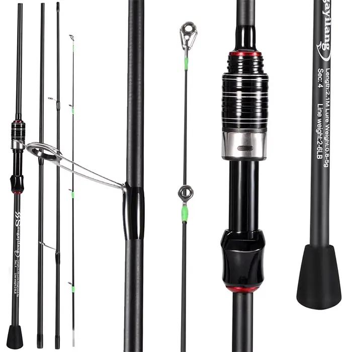 Canne SOUGAYILANG spinning 1.8-2.1m ultra légère carbone 4 sections truite - canne pêche poignée EVA