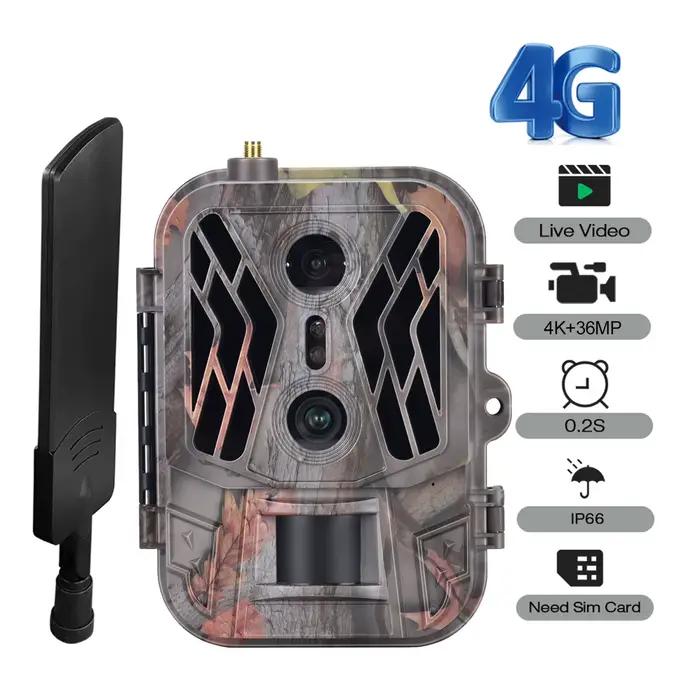 Caméra de chasse 4G sans batterie lithium avec double détection - Contrôle APP et service cloud inclus