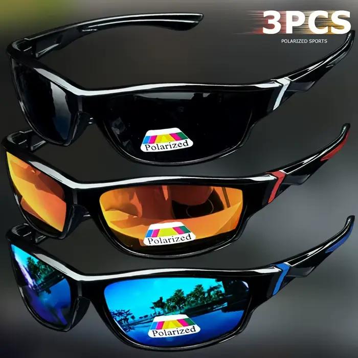 Lot lunettes vintage sport pêche - 1 à 3 paires UV400 anti-éblouissement running cyclisme