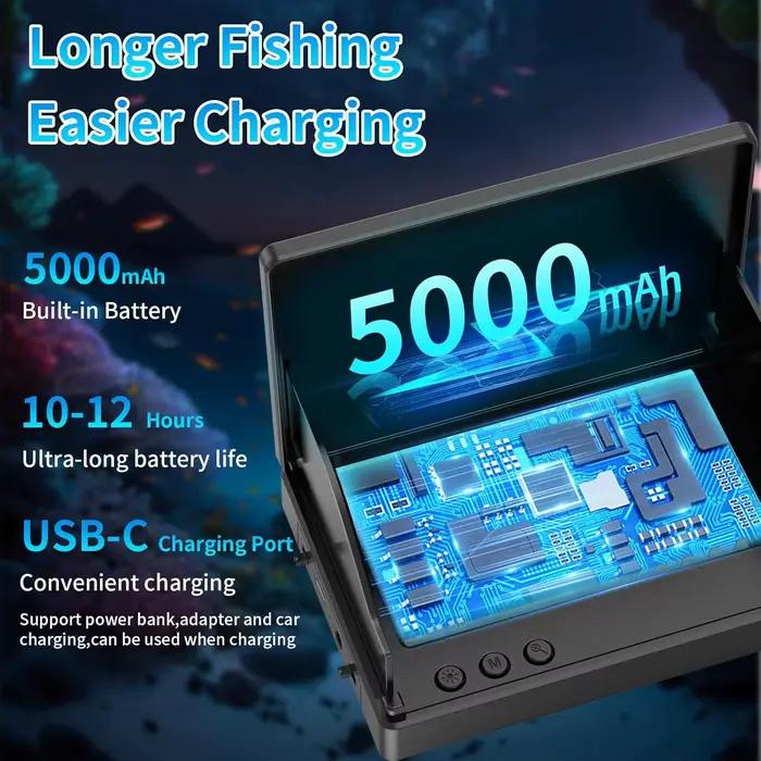 Caméra de pêche sous-marine HD 1080P portable avec écran LCD 4.3" pour pêche en kayak et bateau