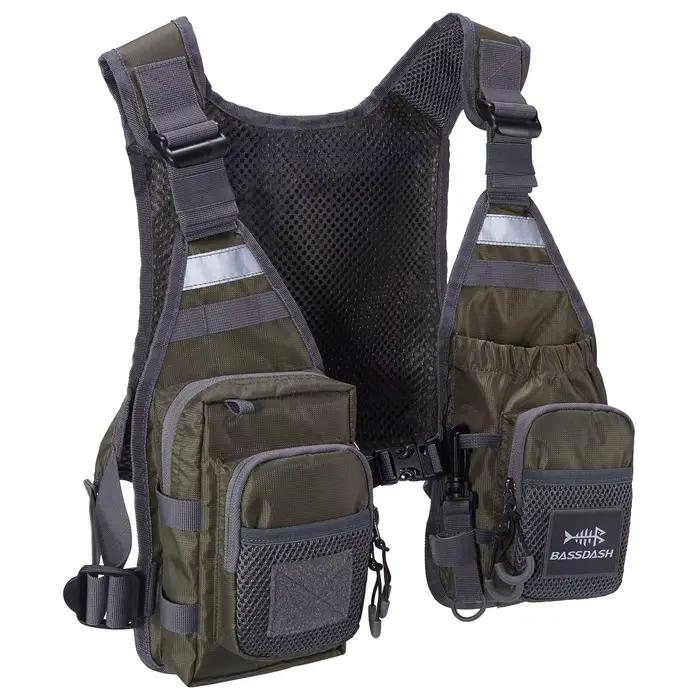 Veste de pêche à la mouche ultra légère Bassdash FV08 pour homme et femme, pack poitrine portable