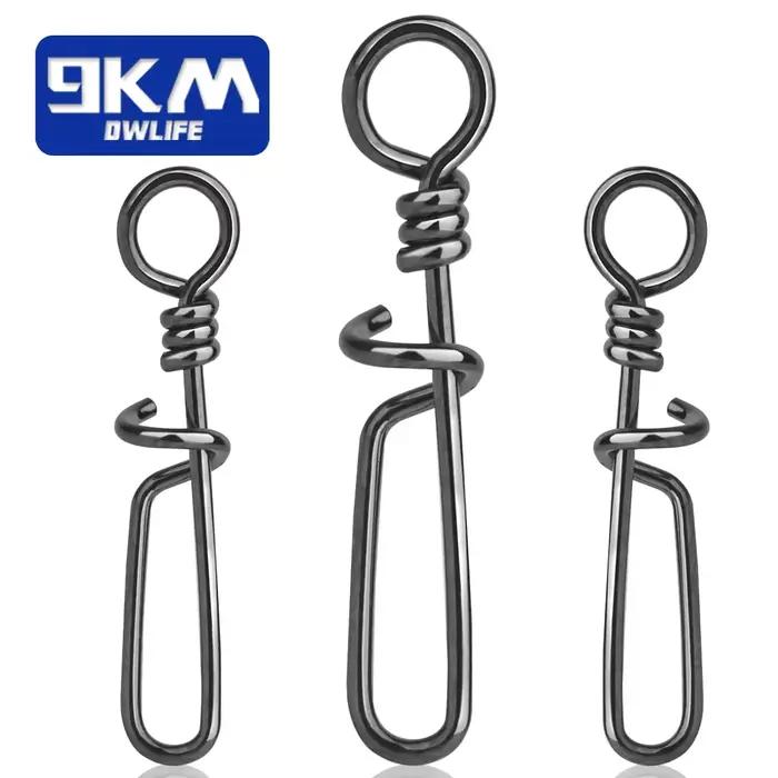 50 clips pêche rapides en acier inoxydable pour leurres basse, silure et eau douce - changement facile