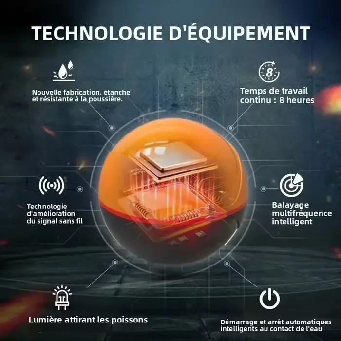 Erchang F68 Sondeur WiFi 100m pour iOS Android - Échosondeur Sans Fil Pêche Mer Lac