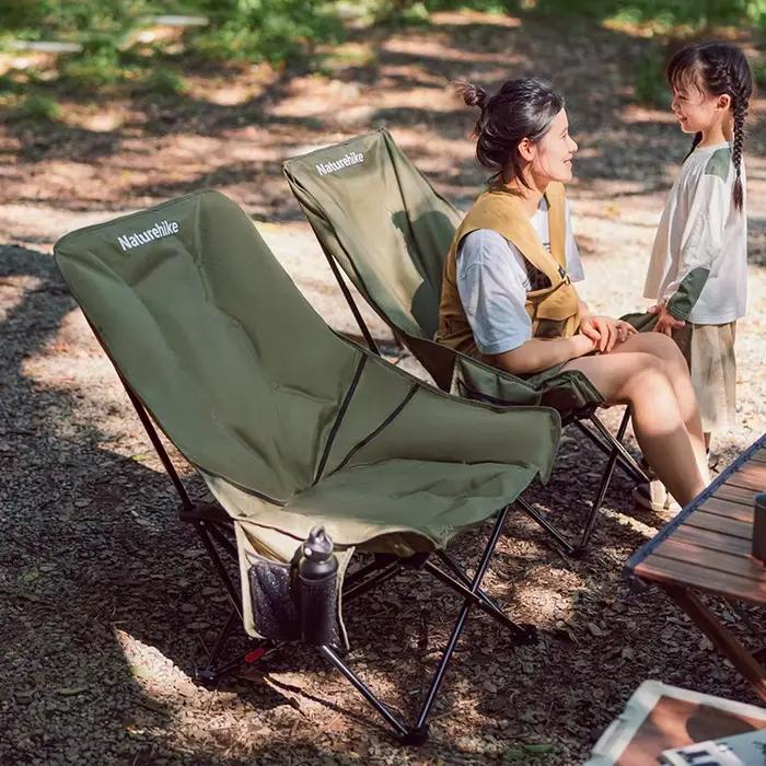 Chaise lune haute Naturehike dossier relevé - Siège pêche camping détente extérieur pliable