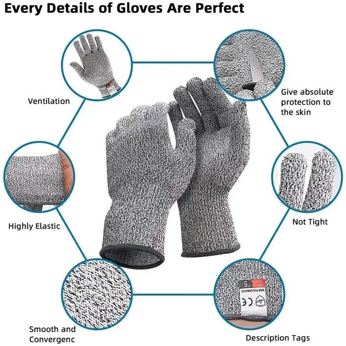 Gants de pêche anti-coupure Outdoor - Protection résistante aux couteaux et écran tactile ultra-fin