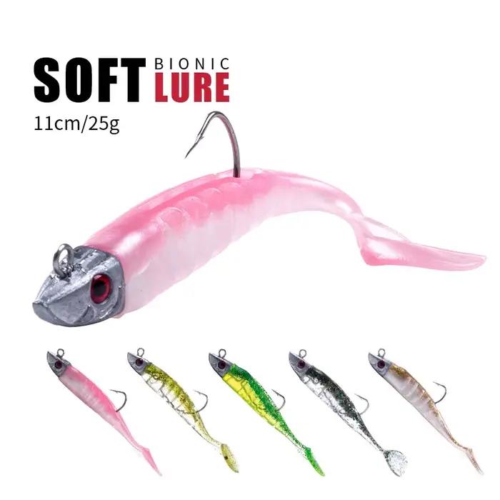 Têtes de jig HENGJIA 9cm15g 11cm25g - leurres souples silicone pour pêche mer et brochet
