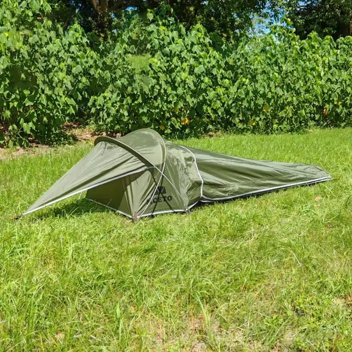 Tente tunnel 1 personne ultralégère 210D Oxford imperméable pour randonnée pêche camping et activités de plein air