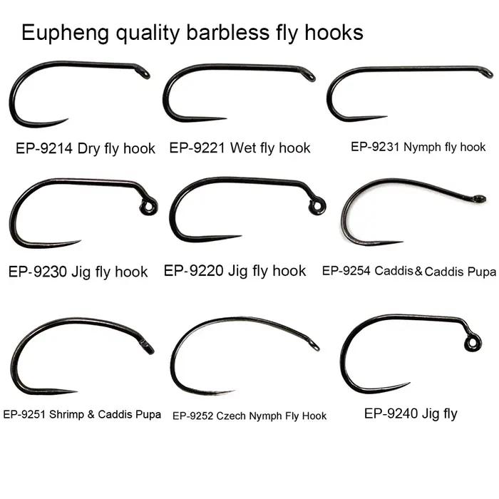 Hameçons sans ardillon Eupheng 100pcs compétition pêche sèche - Nymphes, pupes et larves
