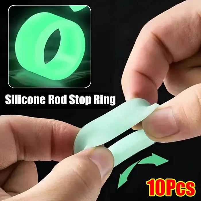 10 bandes lumineuses anti-glisse pour canne à pêche - Ruban silicone poignée absorbant transpiration