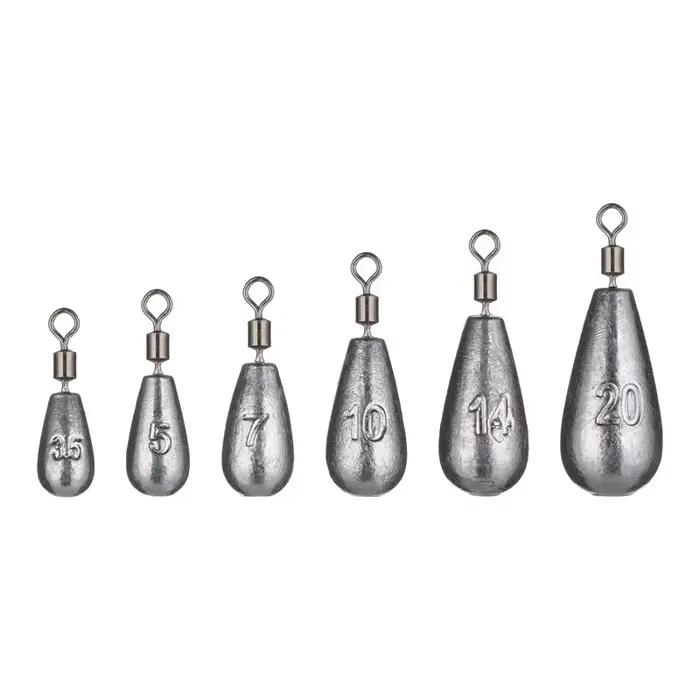 Lot de 5 plombs goutte d'eau de 3.5g à 20g pour pêche carpe - Poids plombés pour appâts et montages
