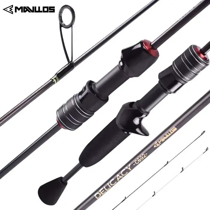 Canne ultralégère MAVLLOS DELICACY 0.6-8g UL carbone creux + 2 pointes pour pêche fine et précise