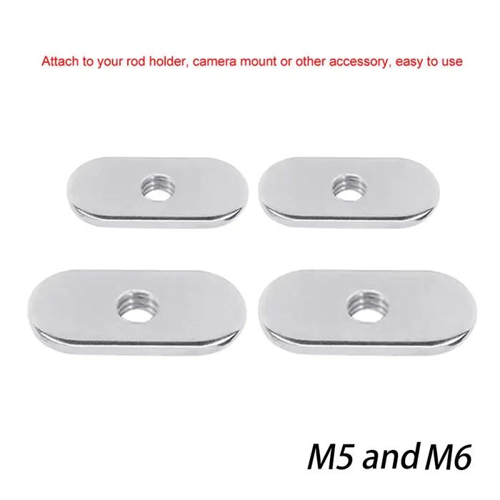 4 écrous coulissants inox M5 M6 rail kayak canoë montage support canne à pêche pêche