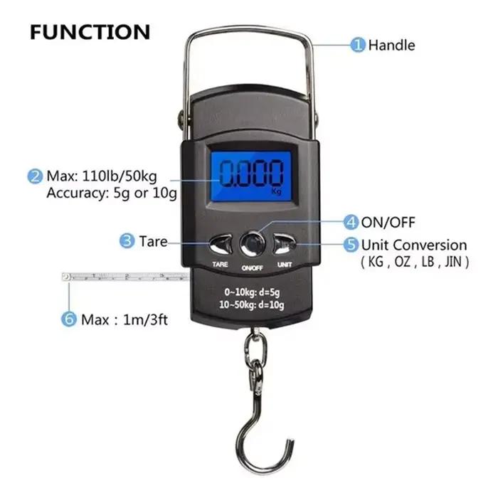 Mini balance numérique poche pêche LCD - Pèse-poisson et bagages portable Gorelax pour voyage