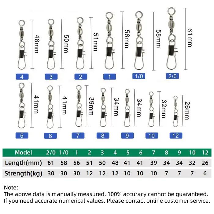 Connecteur de Leurres à Rouleaux en Acier Carbone pour Brochet 20-100 Pièces Accessoires Pêche